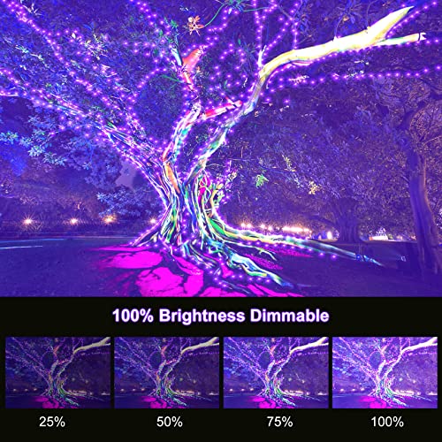 66FT 200LED UV String Lights - Waterproof, Remote Timer