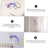 PAREKS 2pcs Gecko Ornament Outdoor Enclosure House Decorations for Home Outdoor Statues Hanging Glass Sculpture Metal Hanging Lizard Garden Iron Gecko Ornament Gecko Hanging Crafts Puppet/1535