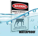 Funny Dog Warning Metal Tin Signs Wall Art Decor Property is Protected By a Dogo Argentino Sign for Home Decor Gifts to Indoor and Outdoor Use - 8x12 Inch