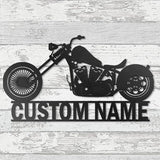 Custom Motorcycle Metal Sign Personalized Metal Art, Customized Family Name Wall Decor, Rustic Home Decor, Monogram Wall Sculpture, Porch Decorations Outdoor/Gift-889