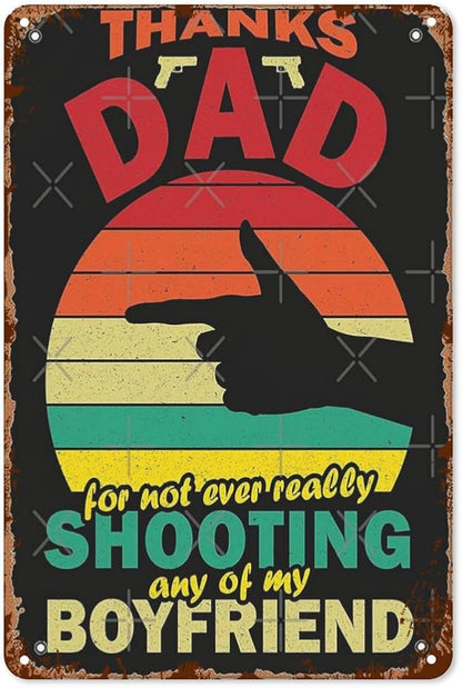 Patio Wall Decor Thanks Dad For Not Ever Really Shoog Any Of My Fatherss 2023s Vintage Signs Coffee Bar Retro Tin Metal Sign For Home,Office,Yard,Cafe Inspirational Life Quotes Wall Decor 8X12inch
