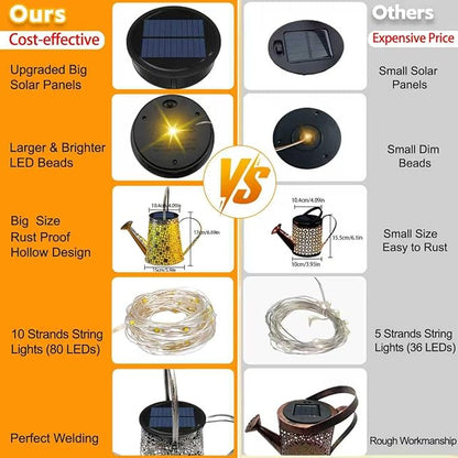 Solar Watering Can Lights, 2 Pack Retro Large Hanging Solar Lights Outdoor Decorative Waterproof Garden Decor for Outside Patio Yard Porch Lawn, Gardening Gifts for Mom Women Grandma Birthday