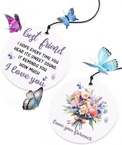 BeauGift Best Friend Birthday Gifts for Women, Wind Chimes Friendship Gifts for Her, Long Distance Wedding Graduation Gift, Home Decor Keepsake for Bestie BFF Friends