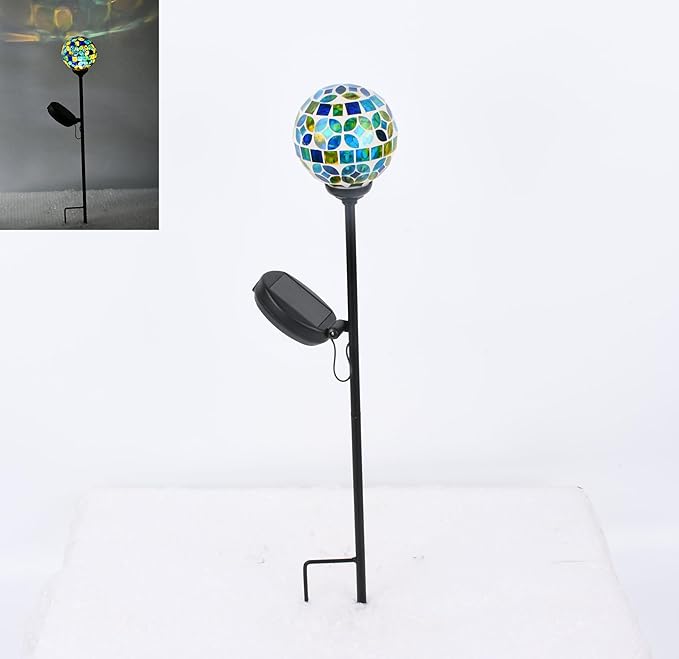 VCUTEKA Mosaic Solar Lights Outdoor Decor Pathway Light Green