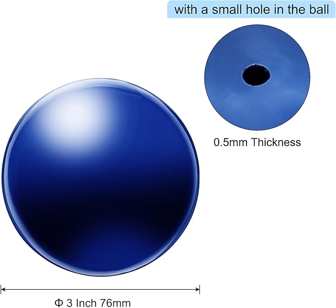 uxcell Gazing Ball 3 Inch 76mm Reflective Sphere Polished Hollow Ball, Stainless Steel Gazing Globe Mirror Ball for Home Garden Outdoor Decoration, Dark Blue