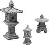 Saihisday 3PCS Mini Pagoda Garden Statue, Miniature Japanese Style Pagoda Lantern, Outdoor Fairy Garden Decor for Micro Landscape Yard Aquarium Bonsai Zen Garden Decoration