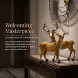 XTAPAN Resin Standing Deer Statue Couple Deer Sculpture Animals Deer Figurine Home Office Restaurant Decoration Garden Art Yard Ornament Lawn Outdoor Patio Decor Christmas 21# Standing Couple Deer