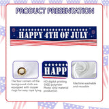 Happy 4th of July Banner 20 * 120inch Decorations Outdoor Patriotic Yard Sign Party Supplies Red White and Blue Stars USA Independence Day Backdrop for Outside Indoor Fence Balcony Garden Decorations
