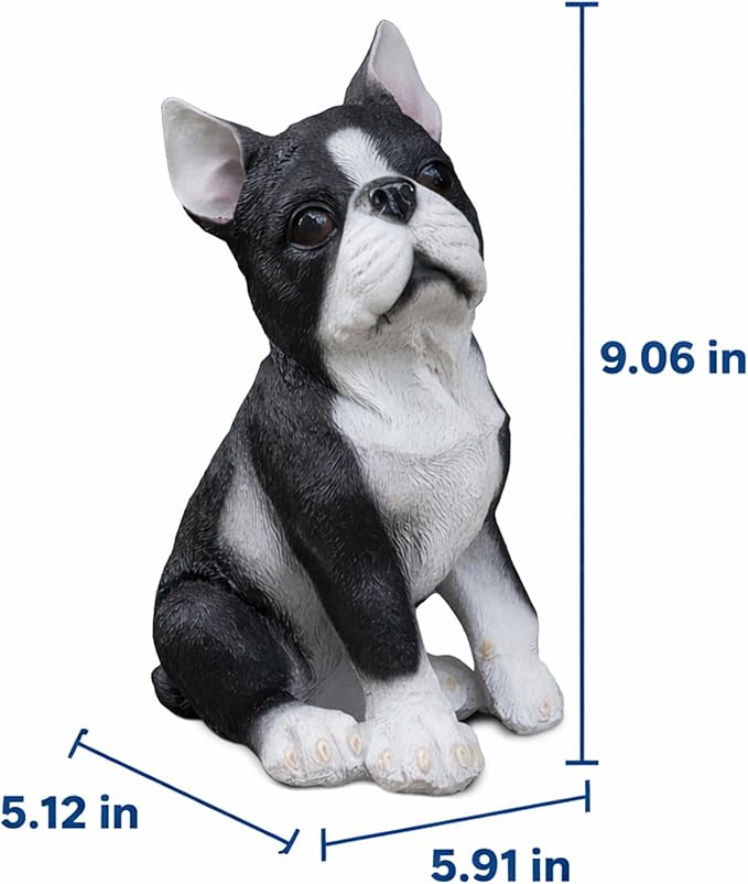 Tuxedo Bulldog Statues Outdoor Decorative, Dog Memorial Statue for Yard Lawn Patio Porch, Garden Pet Grave Marker Figures,