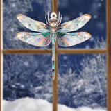Dragonfly Ornament Stained Glass Style – Acrylic Window Hanging Suncatcher, Car Rearview Mirror Charm, Whimsical Holiday Christmas Tree Ornament, Unique Dragonfly Gifts for Women, Mom, Teacher(Sun-13)