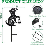 2Pack Solar Outdoor Garden Lights Stakes Solar Metal Flower Dog Lawn Deco Statue Patio, Outdoor Decor, Garden Decorations, Lawn Ornaments