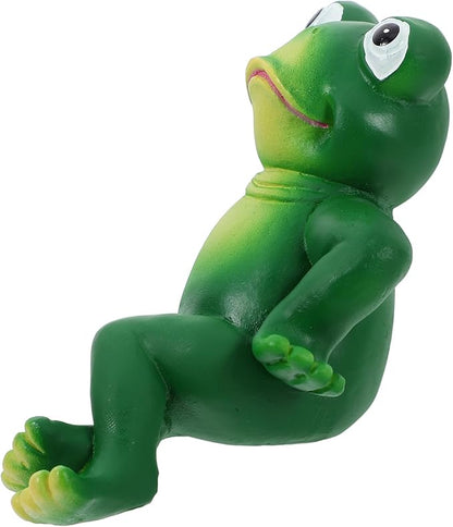 Milisten Adorable Resin Frog Statue for Garden Decor Weather-Resistant Frog Ornament Compact for Use Unique Garden Decoration