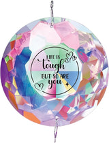 Mothers Day Gifts for Women,Inspirational Crystal Sun Catcher Gifts Life Is Tough But So Are You,Motivational Crystal Decoration for Women Graduationg Christmas Birthday