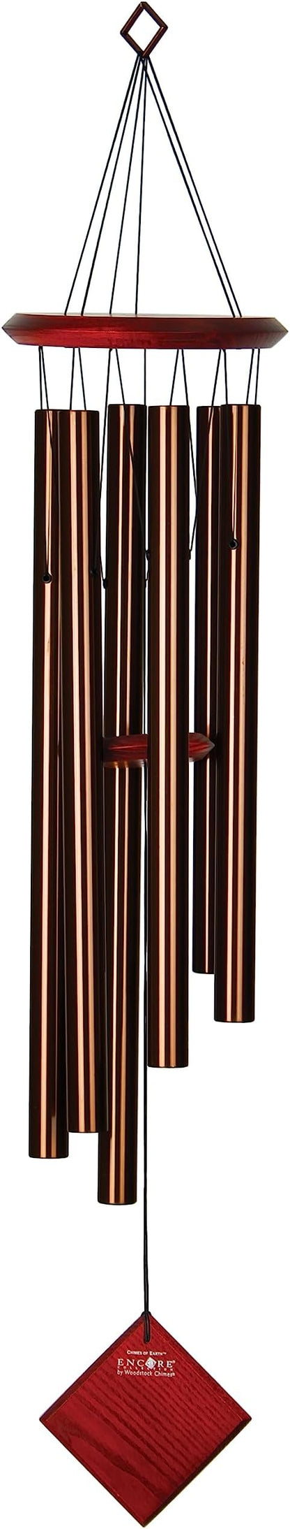 Woodstock Wind Chimes of Pluto Wind Chimes for Outside, 37" Bronze Medium Tone Wind Chime Décor for Outdoor Garden, Patio, Porch, Encore Collection