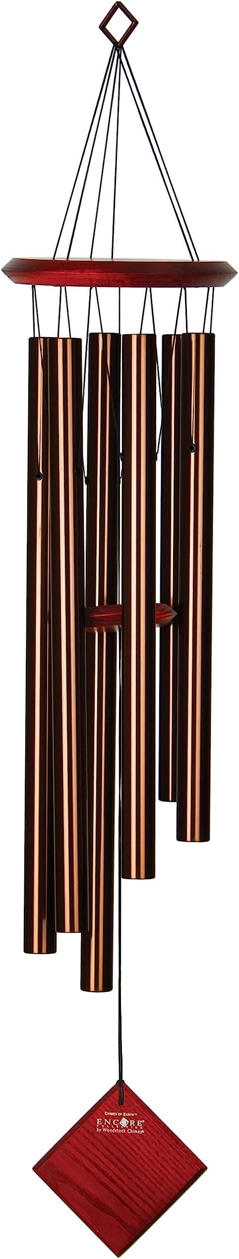 Woodstock Wind Chimes of Pluto Wind Chimes for Outside, 37" Bronze Medium Tone Wind Chime Décor for Outdoor Garden, Patio, Porch, Encore Collection