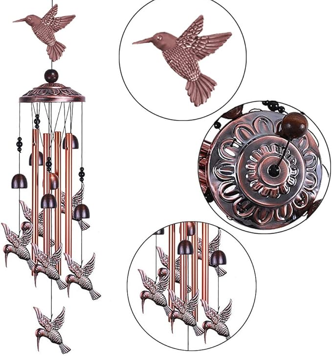 Alnicov Wind Chime,Outdoor Indoor Decor,Deep Tone Memorial Wind Chime for Outdoor Home Patio,Porch,Garden,Yard Decoration