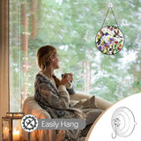 Hummingbird Stained Glass Suncatcher Window Hanging - Handmade Birds Flowers Sun Catchers Ornament - Suncatchers for Doors Home Garden Decor - Mother's Day Birthday Bird Lover Gift for Mom Grandma
