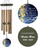 Personalized Wind Chimes, 36inch Memorial Wind Chimes, Butterfly Custom Name Sympathy Gifts, in Loving Memory of Dad/Mom, Wind Chime for Loss of Loved Ones (Produced in USA)