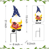 Metal Yard Signs Decor for Rust Prevention, Yard Stakes with Gnomes for Outside Garden Yard Lawn Porch Holiday Party(Blue)
