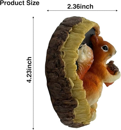 Squirrel Wall Sculpture, Resin Squirrel Statues Tree Stump Statue for Outdoor & Garden Decoration, Year-Round Tree Ornament
