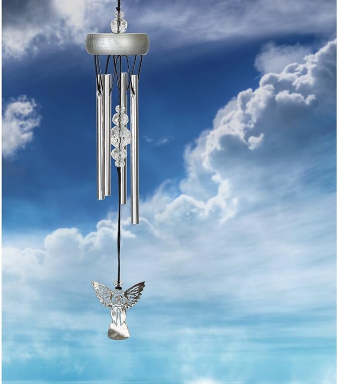 Woodstock Chimes Signature Collection, Fantasy, Angel 10'' Décor Designs - Small Chimes Wind Chimes for Outdoor, Patio, Home or Garden Décor (WCFA)