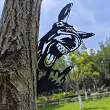 Flipping Off Bigfoot Peeking Animal Metal Sign Funny Middle Finger Yard Art Decor for Tree, Fence, or Corner Outdoor Farmhouse Garden Ornament for Home or Cabin Decoration (#C, 15IN)
