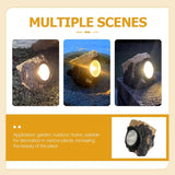SHINEOFI Solar Walkway Lights and Solar Garden Lights Stump Shape Resin Landscape Lighting for Outdoor Patio Yard Décor Lawn Decorations