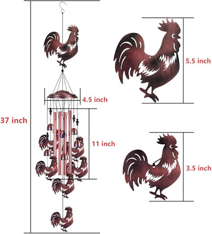 Chicken Wind Chimes for Garden, Home, Balcony, Yard, Outdoor Decoration, Gift Wind Bells, Memorial Wind Chime, Chicks Wind Catcher, Blessing WindChimes Gifts for Mom, Grandma, Family, Women, Friends