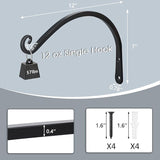 Gtongoko 2 Pack 12 Inch Plant Hangers Outdoor Metal, Plant Hooks for Wall Indoor, Outdoor Hooks for Hanging Bird Feeders, Plant Bracket, Lanterns, Wind Chinme, Black