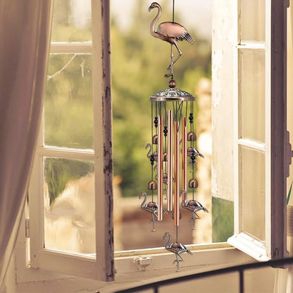 JUNQIU Flamingo Gifts for Women, Flamingo Wind Chimes for Outside, Gifts for Mother/Mom/Grandma/Sister/Mom