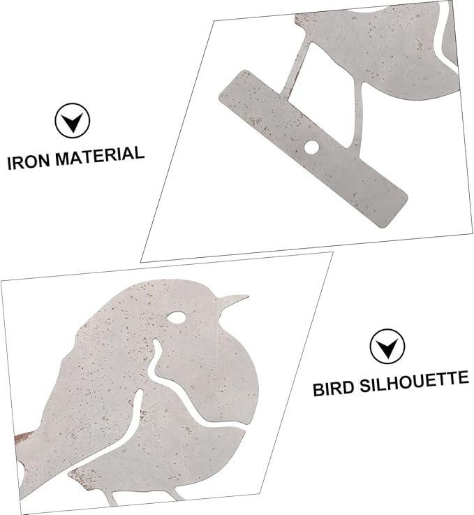 POPETPOP Metal Yard Ornament Rustic Design for Garden Outdoor Decorative Bird Sculpture