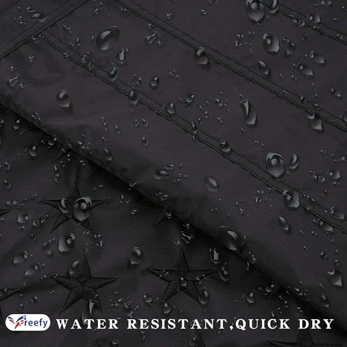All Black American Flag 3x5 ft - Embroidered Stars,Heavy Duty Durable Nylon,Sewn Stripes,Brass Grommets,Perfect for Indoor/Outdoor Use Black US USA Flags.