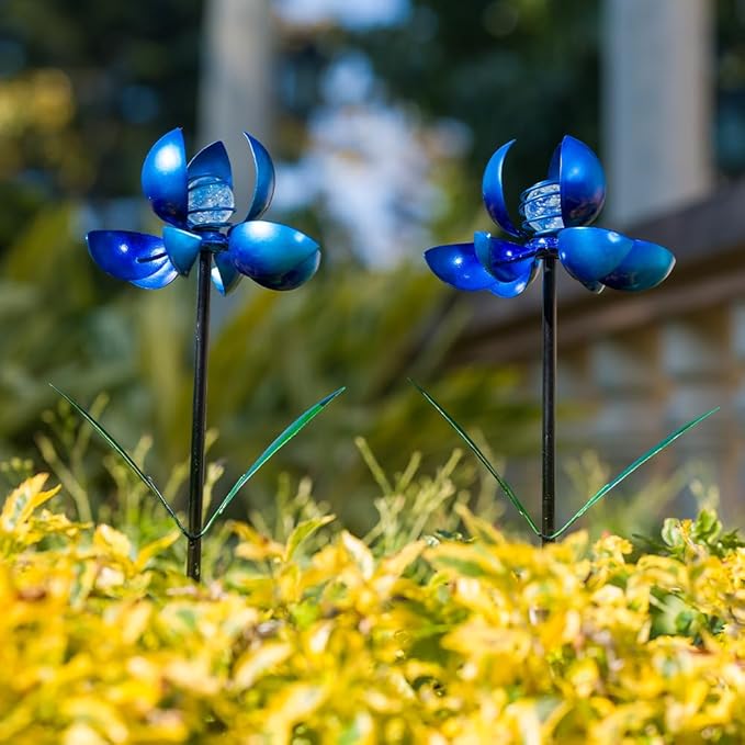 Metal Wind Spinners Outdoor,2Pack Pinwheels for Yard and Garden, Decorative Garden Stakes for Patio,Lawn, Outdoor