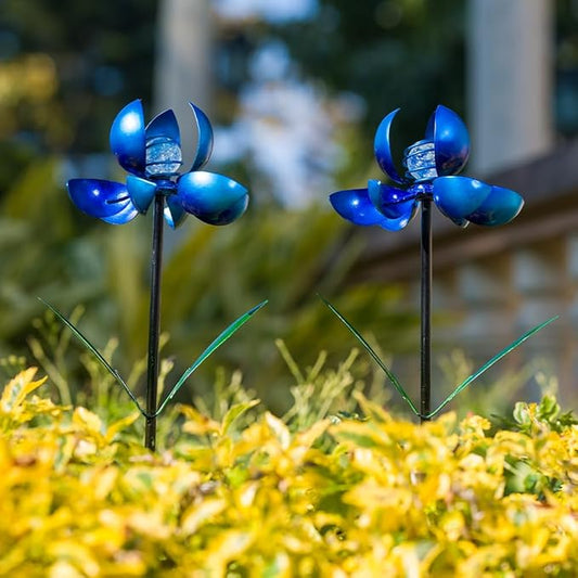 Metal Wind Spinners Outdoor,2Pack Pinwheels for Yard and Garden, Decorative Garden Stakes for Patio,Lawn, Outdoor