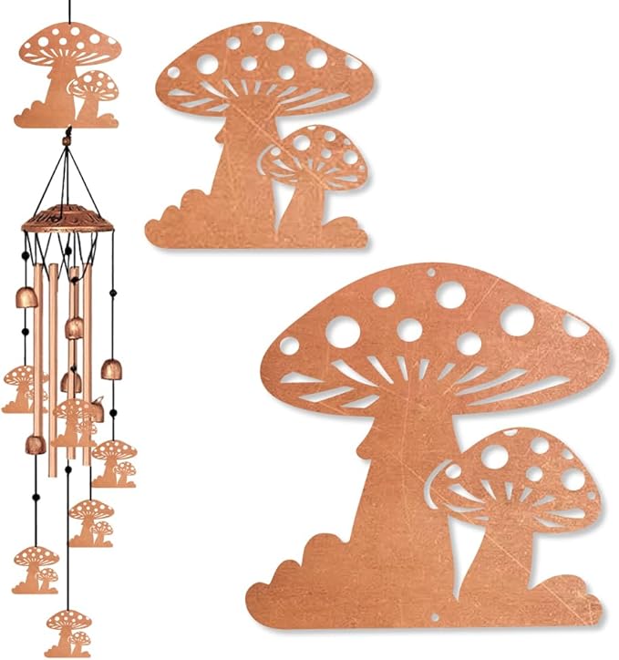 Melodious Melodic Tones Wind Chimes for Outside, Mushroom Decoration Windchimes Suitable for Outdoor Garden Patio Porch Decor, 33“ Metal Memorial Wind Chimes Gifts for Friends and Family