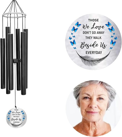 ASTARIN Personalized 30" Bereavement Wind Chimes for Outside, Memorial Gift in Remembrance of a Loved One, Sympathy Gift for Loss of Mother Father Husband, Garden Patio Decor