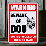 Beware of Dog Sign Pitbull Metal Sign Warning Beware of Dog Signs for Fence Outdoor Farm Garden Gate Home Yard Decor 8x12 Inch