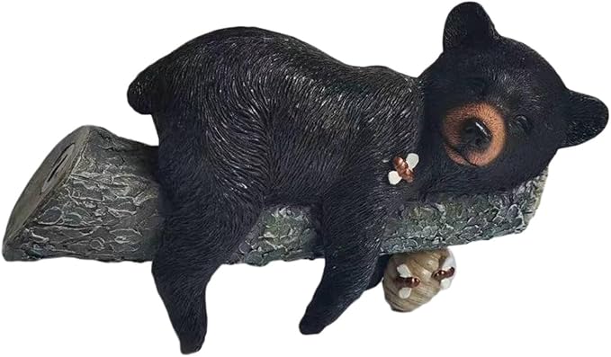 25cmx15cm Outdoor Statues Resin Figurines Bear Ornament Garden Bear Sculpture for Landscaping Yard Patio Lawn