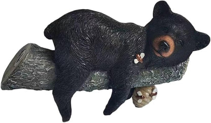 25cmx15cm Outdoor Statues Resin Figurines Bear Ornament Garden Bear Sculpture for Landscaping Yard Patio Lawn