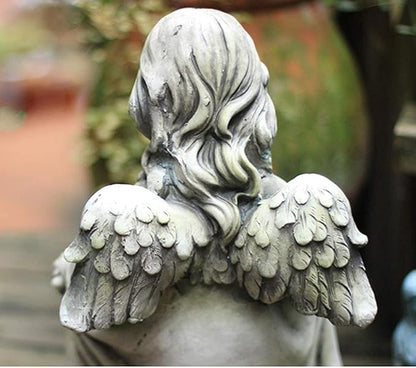 HongLianRiven Sculpture Tabletop Statue Angel Decoration Home Garden Decoration Accessories Courtyard Sculpture Outdoor Statue Gardening Gifts Crafts Figurines Potted Plants