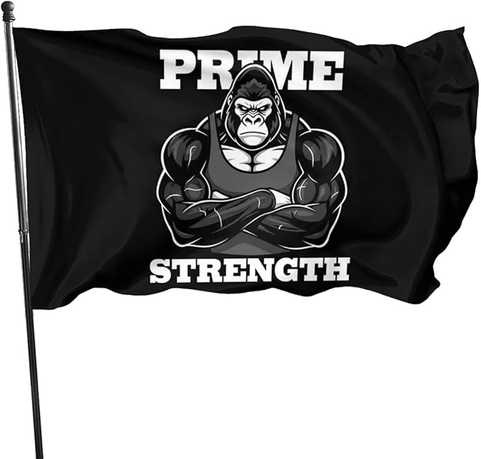 Gorilla Flag Outdoor Heavy Duty Gym Banner Double Sided 3x5 Ft Fitness Workout Flags with Brass Grommets for Room Decor, Bedroom, Garden, House Decoration