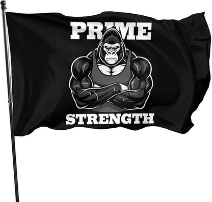 Gorilla Flag Outdoor Heavy Duty Gym Banner Double Sided 3x5 Ft Fitness Workout Flags with Brass Grommets for Room Decor, Bedroom, Garden, House Decoration