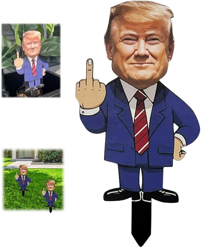 WVT Trump Yard Sign 2024 President Trump Middle Finger Yard Sign Funny Lawn Signs Outdoor Yard Decor