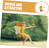 Garneck Hanging Flower Fairy Resin Statue Outdoor Swing Decor for Garden Trees Durable Garden Ornament for Home and Patio Decoration