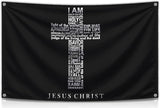 3x5 Ft Names of Jesus Single Sided Flag with 4 Brass Grommets - Jesus Christ American Polyester Flags for Outside or Inside - Christian Jesus Bedroom Wall Decor - Decoration Wall Art for Room
