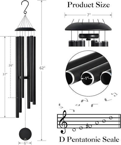 Extra Large Wind Chimes for Outside Deep Tone, Sympathy Memorial Gifts for Loss of Loved One, 62" Church Chime with Beautiful Soothing Sounds Outdoor Garden,Yard and Patio