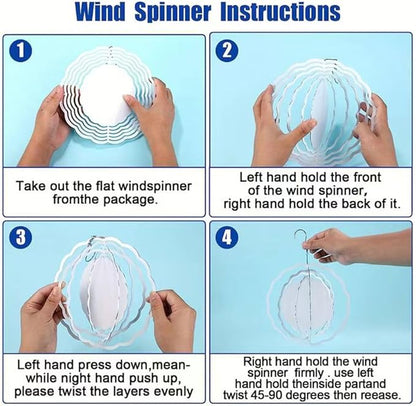 Cross Wind Spinner, Metal Wind Spinners Outdoor/Indoor, Cross Flower Hanging Garden Decor for Outside, Stainless Wind Spinners for Yard and Garden 10 inch 3D (25.76X25 CM)