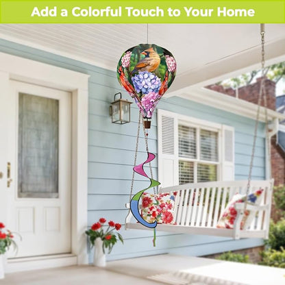 Briarwood Lane Perched Cardinals Hot Air Balloon Spinner