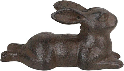 Ebros Gift Cast Iron Whimsical Bunny Rabbit Lying Down Abstract Taxidermy 3D Art Sculpture 5.25" Long for Home Garden Outdoors and Indoors Decorative Accent (3)