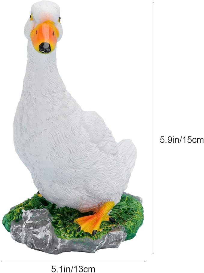 GANAZONO Simulated Duck Ornament 5.90X3.93X3.14In Outdoor Garden Decor Lifelike Lawn Duck Figurine for Patio Yard Landscaping Craft